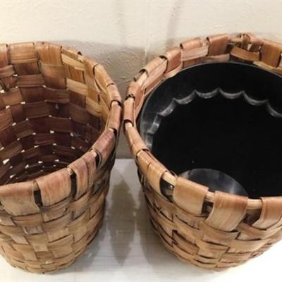 6337/309 Lot of 3 Woven Baskets 13"- 18.5"