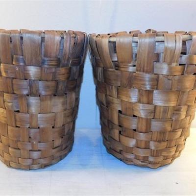 6337/309 Lot of 3 Woven Baskets 13"- 18.5"