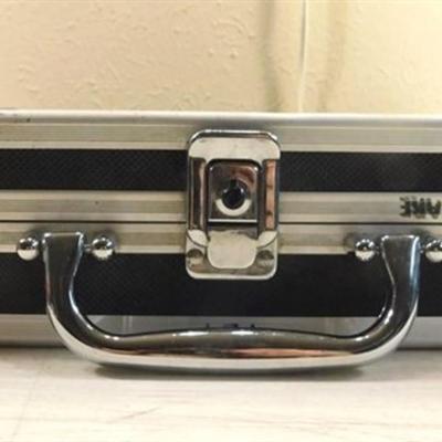 6337/254 Vaultz Alum Locking Case with Key ~ 3 Ring Binder Inside 12" X 13" X 3.5