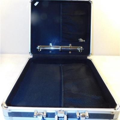 6337/254 Vaultz Alum Locking Case with Key ~ 3 Ring Binder Inside 12" X 13" X 3.5
