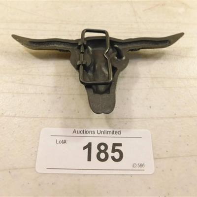 6337/185 Long Horn Skull Belt Buckle