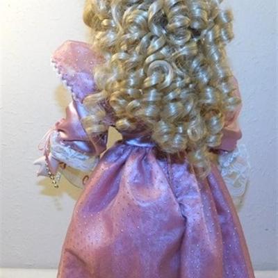 6337/228 Lot of 3 Porcelain Dolls ~ Pink / Red / Purple
