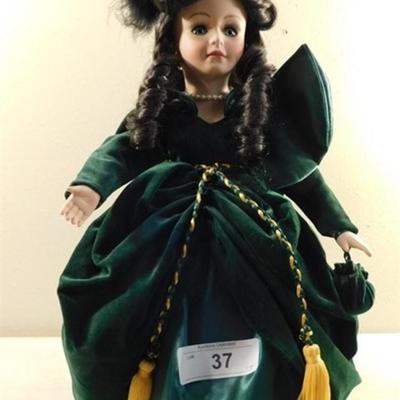 6337/37 Seymore Mann 1993 Scarlet O Hara Gone With the Wind Porcelain Doll 17.5"