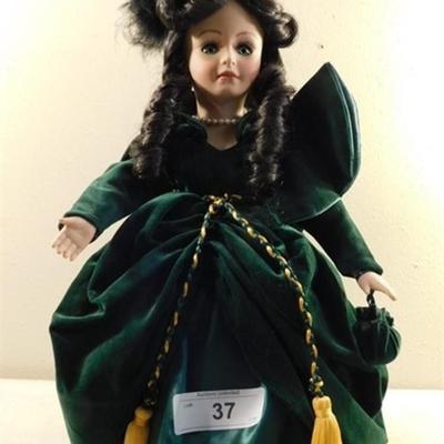 6337/37 Seymore Mann 1993 Scarlet O Hara Gone With the Wind Porcelain Doll 17.5"