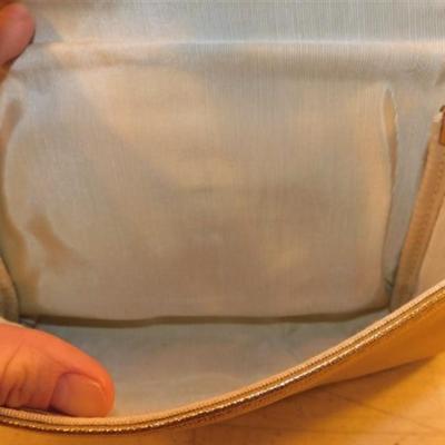 6337/248 Lot of 2 ~ Gold Clutch 9.5" x 6" / White Beaded Clutch 7.5" x 5.5"