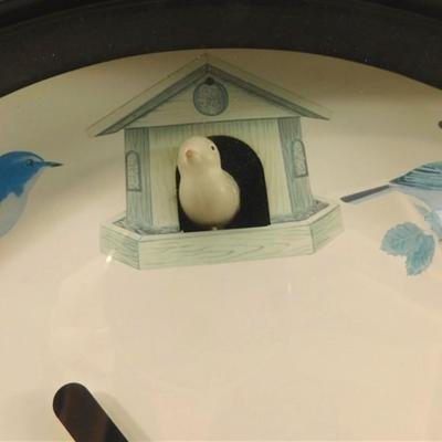 6337/243 Quartz Bird Song Chime ~ Missing Battery Cover ~ Does Work ~ Is Faded ~ 11.25"