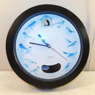 6337/243 Quartz Bird Song Chime ~ Missing Battery Cover ~ Does Work ~ Is Faded ~ 11.25"
