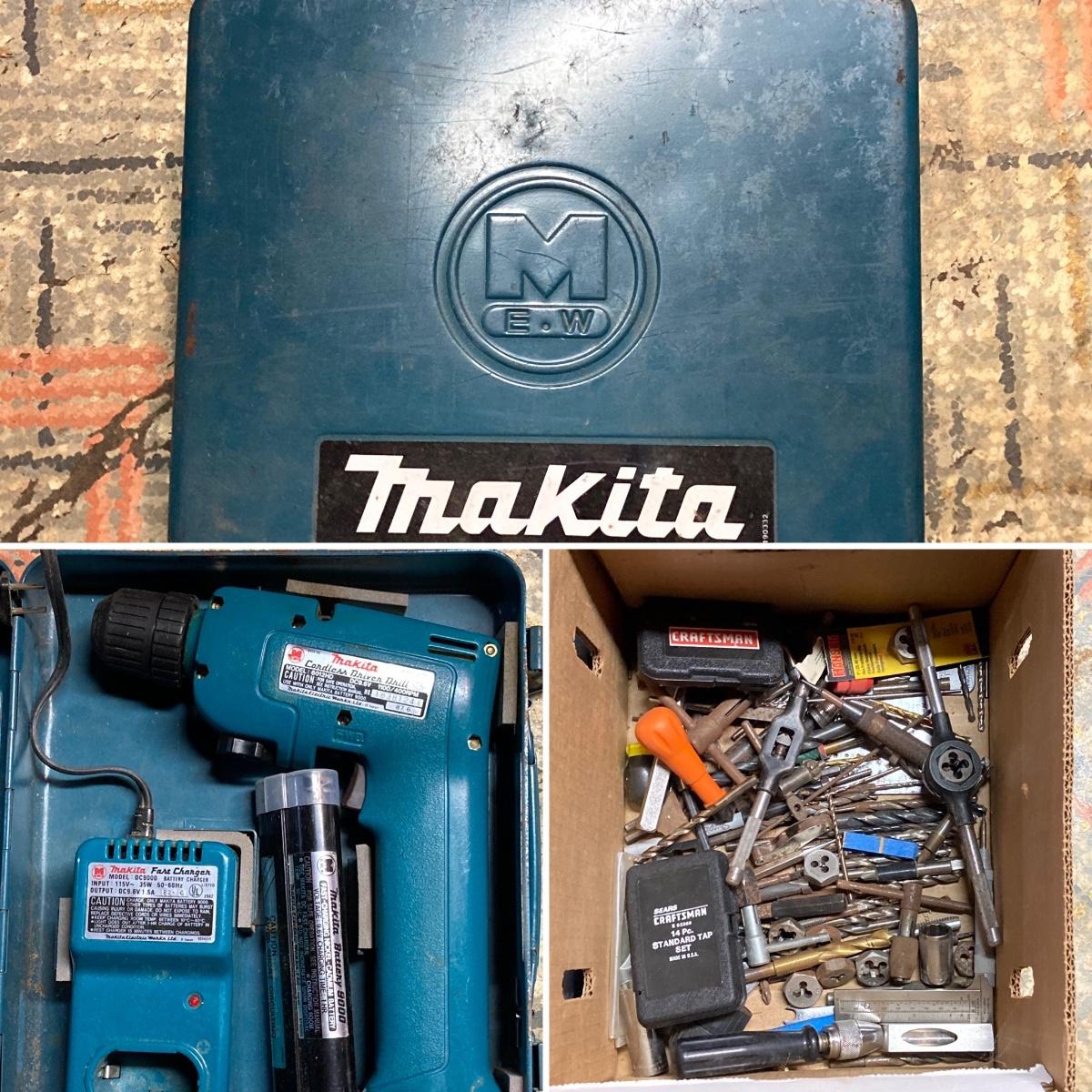 LOT 114 Makita Cordless Driver Drill Model 6012HD and Case Battery Charger Battery Tools Drill Bits and More EstateSales