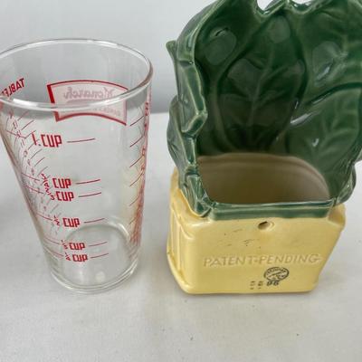 Vintage glass items and wall pocket