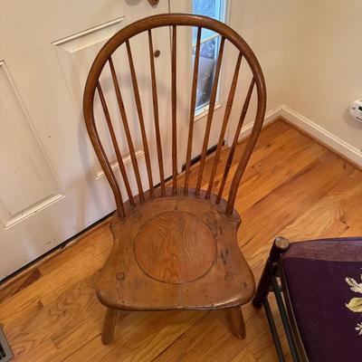 814 Vintage Hitchcock Ladderback Chair with 1 Windsor and 1 Fiddleback Chair