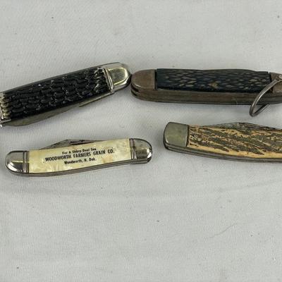 Barlow knife & 4 vintage pocket knives