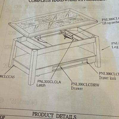 Absolutely Beautiful NEW in Box Lift Top Cherry Veneer Cocktail Table