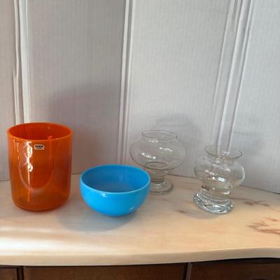818 Vintage Kosta Boda Vase, Oreffors Bowl