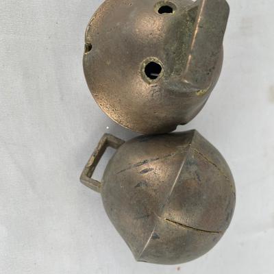 2 antique sleigh bells