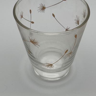 7 Libby gold dandelion wisps seeds juice glasses