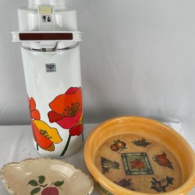 Dia Diamond airpot & veggie bowl and dish