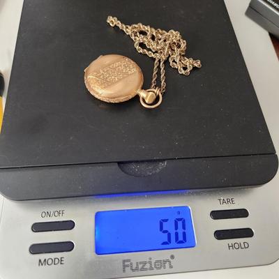 Vintage L & Co. Elgin Pansy Ladies Pocket Watch 24" Chain