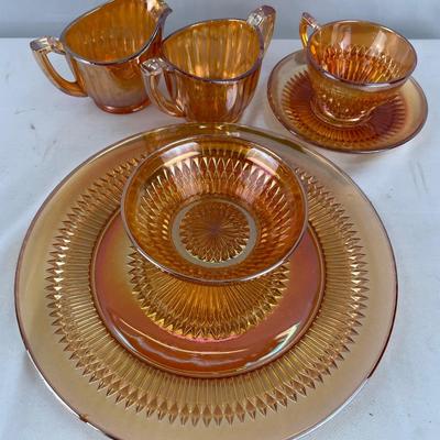 Stunning Marigold Carnival Glass set