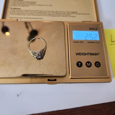 Vintage Diamond Ring size 17mm 2.50 grams