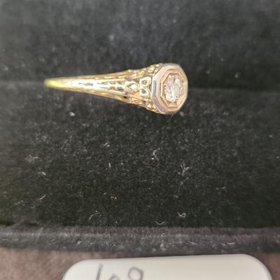 Vintage Diamond Ring size 17mm 2.50 grams
