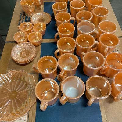 Anchorglass Large Peach Lustre dishware
