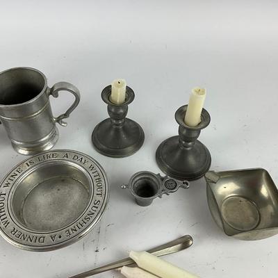 742 10 Piece Vintage Misc. Pewter LOT