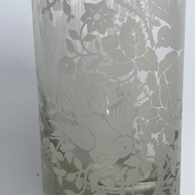 Libbey set of 8 Frosted Birds