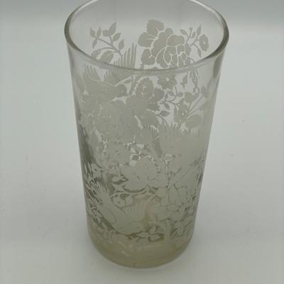 Libbey set of 8 Frosted Birds