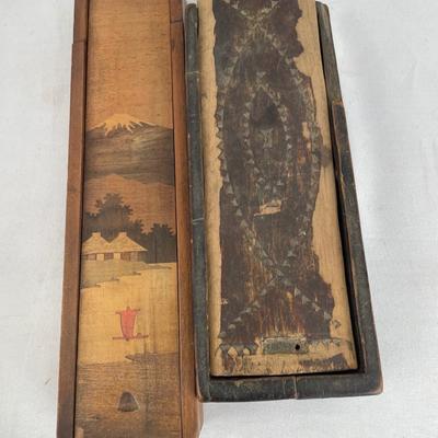 Scarborough’s World Atlas book & 2 pencil boxes