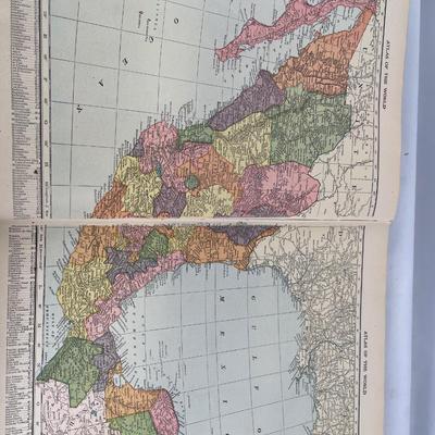Scarborough’s World Atlas book & 2 pencil boxes