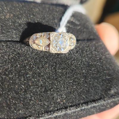 Vintage Diamond Ring 10% IRid Platinum Size 16.55mm (size 6) 3.50 Grams