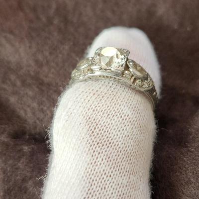 Vintage Diamond Ring 10% IRid Platinum Size 16.55mm (size 6) 3.50 Grams