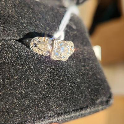 Vintage Diamond Ring 10% IRid Platinum Size 16.55mm (size 6) 3.50 Grams