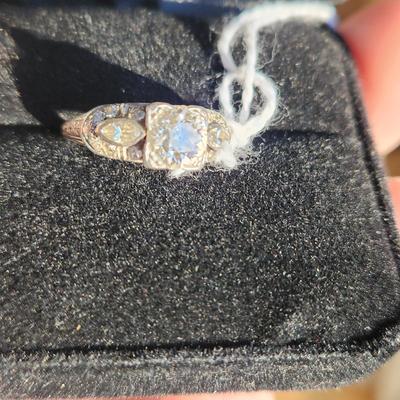 Vintage Diamond Ring 10% IRid Platinum Size 16.55mm (size 6) 3.50 Grams
