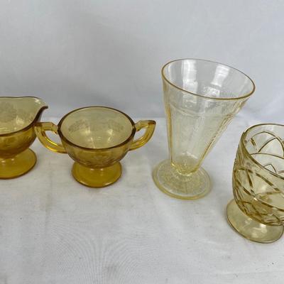 Fun vintage amber depression glass items