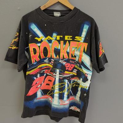 Vintage Ernie Irvan Yates Rocket NASCAR T Shirt Size Large