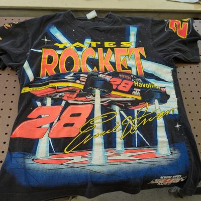 Vintage Ernie Irvan Yates Rocket NASCAR T Shirt Size Large