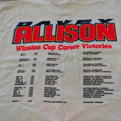 Autographed NASCAR T Shirts Bobby Allison & Davey Allison Size Medium & Large