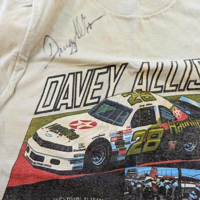 Autographed NASCAR T Shirts Bobby Allison & Davey Allison Size Medium & Large