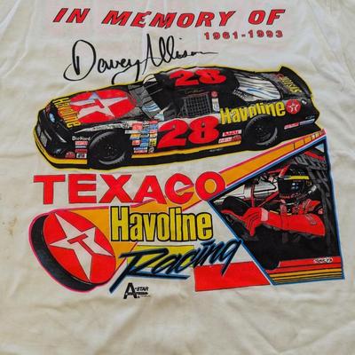 Autographed NASCAR T Shirts Bobby Allison & Davey Allison Size Medium & Large