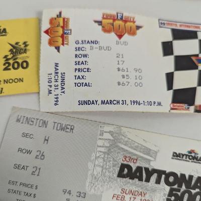 NASCAR Racing Ticket Stubs