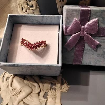 Stunning 1930s Art Deco 14 kyg Ruby Ring Unique One of a Kind sz 6.5