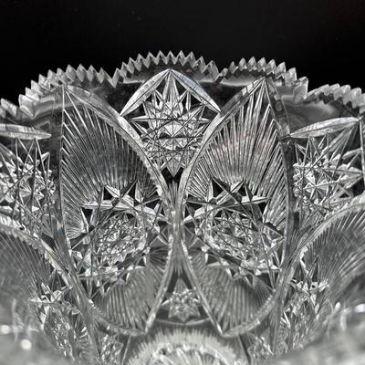 Antique English Cut Glass Vase - Circa 1870