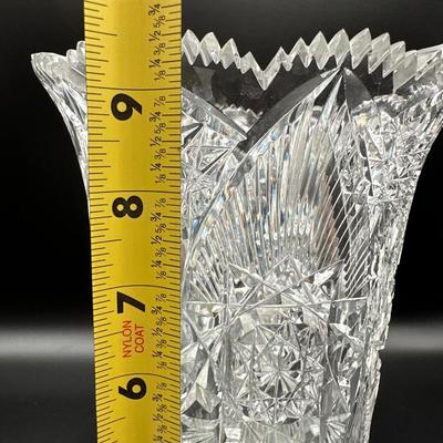 Antique English Cut Glass Vase - Circa 1870