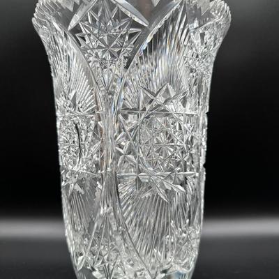 Antique English Cut Glass Vase - Circa 1870