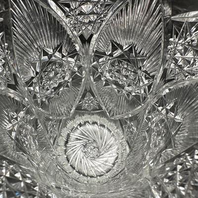 Antique English Cut Glass Vase - Circa 1870