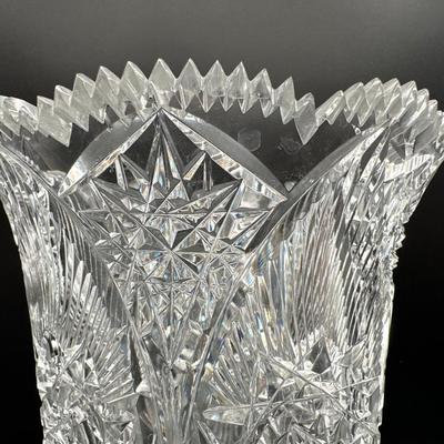 Antique English Cut Glass Vase - Circa 1870