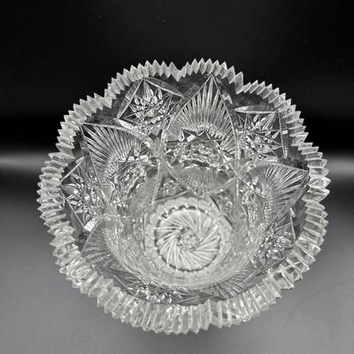 Antique English Cut Glass Vase - Circa 1870