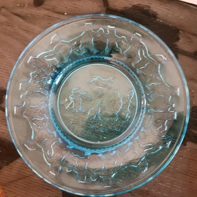 TIARA BLUE AND AMBER PLATES AND PLATTERS