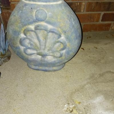 METAL CRANE AND CLAY POT